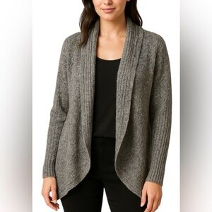 89th & Madison Open Front Marled Gray Cardigan Sweater XL